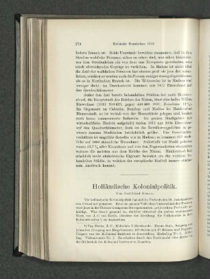 Holländische Kolonialpolitik.