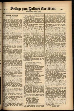 Zweite Ausgabe vom Donnerstag, den 04. Juli 1901.
