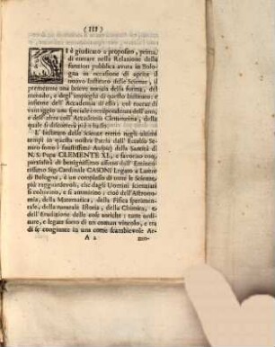 Relazione della Funzion pubblica avuta in Bologna 13. Marzo 1714