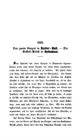 XIII. Das siebente (zweite geistliche) Conzert in Exeter-Hall. Der Kristall-Palast in Sydenham