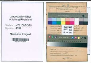Entnazifizierung Irmgard Neumann , geb. 10.10.1914 (Gesellschafterin)