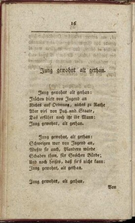 Jung gewohnt alt gethan. - Der Traum des Reichen.