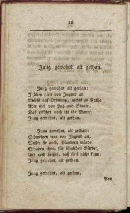 Jung gewohnt alt gethan. - Der Traum des Reichen.