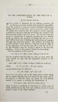 On the determination of the foci of a conic.