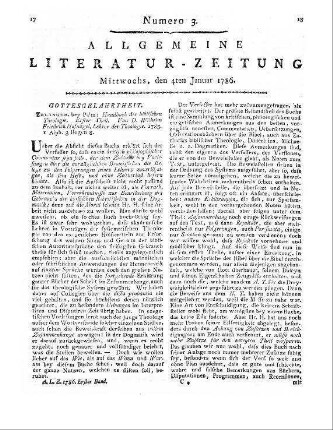 Hufnagel, W. F.: Handbuch der biblischen Theologie. T. 1. Erlangen: Palm 1785