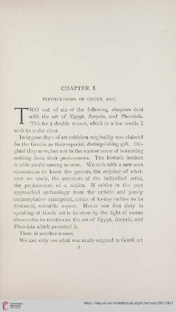 Chapter I: Predecessors of Greek Art