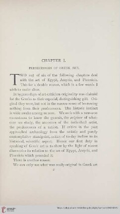 Chapter I: Predecessors of Greek Art