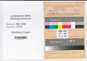 Entnazifizierung Eugen Wendland, geb. 23.12.1907 (Angestellter)
