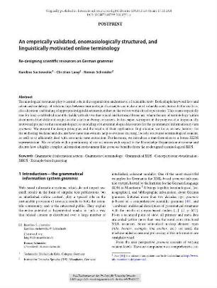 An empirically validated, onomasiologically structured, and linguistically motivated online terminology. Re-designing scientific resources on German grammar