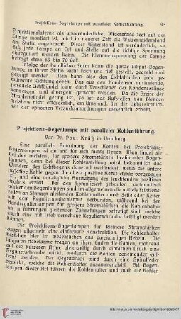 22: Projektions-Bogenlampe mit paralleler Kohlenführung