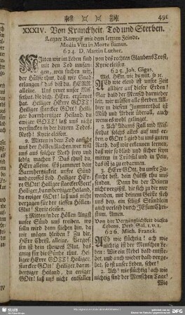 XXXIV. Von Kranckheit, Tod und Sterben