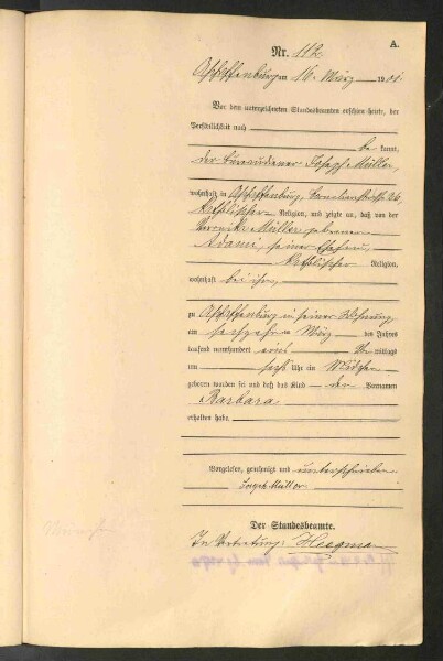 Standesamtsbuch der Stadt Aschaffenburg: Geburten 365/1900 - 184/1901