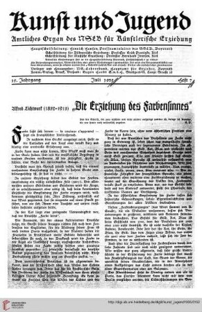 N.F. 15.1935: "Die Erziehung des Farbensinnes"