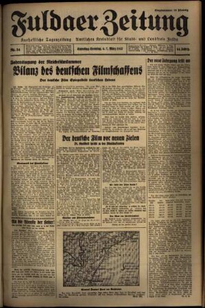 Erste Ausgabe vom Samstag, den 06. März 1937.