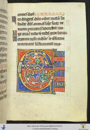(138r) Prachtinitiale zu Beginn von Psalm 97.