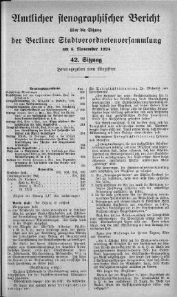 Sitzung 42, 6. November 1924