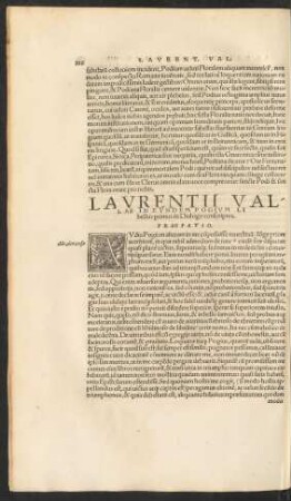 Laurentii Vallae In Eundem Pogium Libellus primus in Dialogo conscriptus.