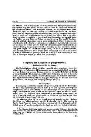 Telegraph und Telephon im Flächenmodell