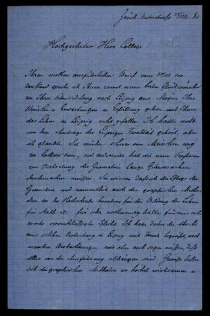 Nr. 2: Brief von Wilhelm Fiedler an Felix Klein, Zürich-Unterstrass, 13.8.1880