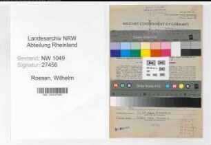 Entnazifizierung Wilhelm Roesen , geb. 25.03.1899 (Bahnsekretaer)