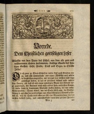 277-282, Vorrede. Dem chritslichen gottseligen Leser.