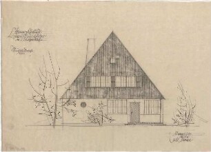 Gsaenger, Gustav; Langenbach (Bayern); Haus Huber - Schreinerei, Südseite (Ansicht)