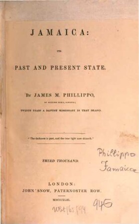 Jamaica, its past and present state