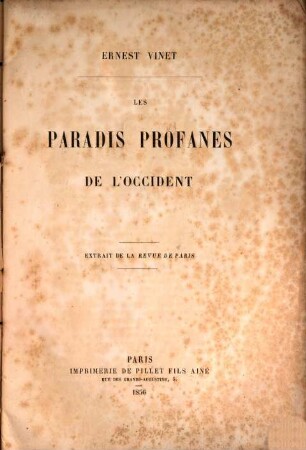 Les Paradis profanes de l'occident : (Extrait de la Revue de Paris)