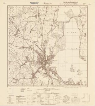 2334 Schwerin in Mecklenburg, Topographische Karte 1:25000 (4cm - Karte)