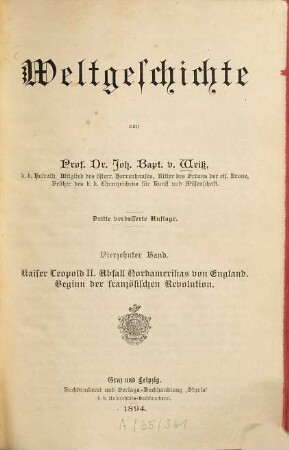 Weltgeschichte, 14. Kaiser Leopold II., Abfall Nordamerikas von England, Beginn der französischen Revolution