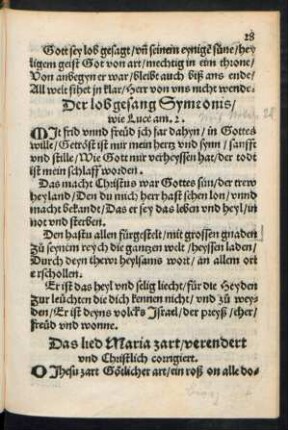 Das lied Maria zart ...