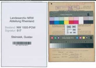 Entnazifizierung Gustav Steinsiek , geb. 28.05.1922 ()