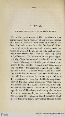 Book I, Chapter VI: On the mountains of Hindoo Koosh