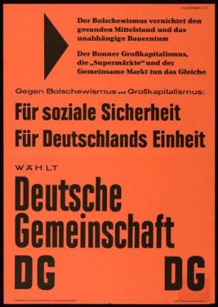 DG - Deutsche Gemeinschaft, Landtagswahl 1960