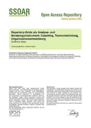 Repertory-Grids als Analyse- und Beratungsinstrument: Coaching, Teamentwicklung, Organisationsentwicklung