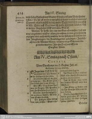 Am IV. Sontag nach Ostern, Cantate. Vom Straffampt des H. Geistes, Joh. 16.