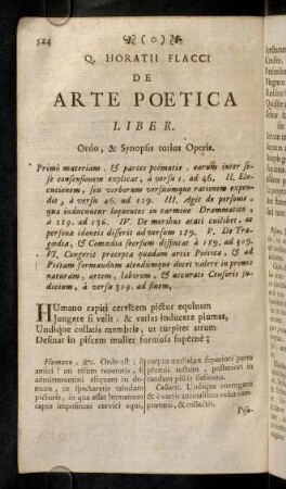 524-558, Q. Horatii Flacci De Arte Poetica. Liber.