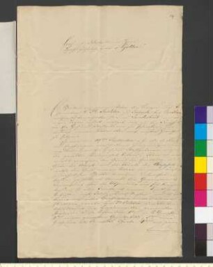 Brief von Richter, Gustav an Goethe, Johann Wolfgang von