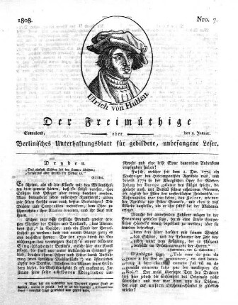 Nro. 7, Sonnabend, den 9. Januar 1808