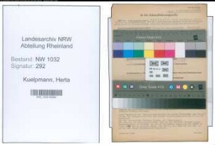 Entnazifizierung Herta Kuelpmann , geb. 24.06.1906 ()