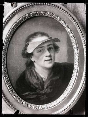 Schloß; Öl auf Holz, Selbstportait des Malers Tischbein