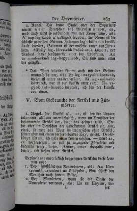 [IV.] Vom Gebrauche der Artikel und Fürwörter.