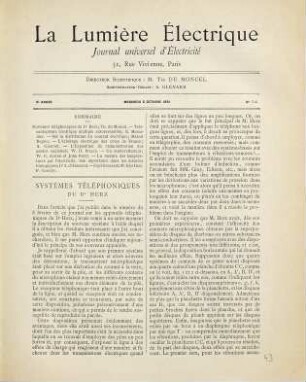 Lumière électrique : journal universel d'électricité. 3. 1881, Nr. 54