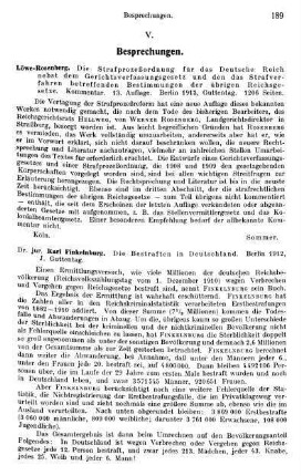 189, Löwe-Rosenberg. Die Strafprozeßordnung für das Deutsche Reich nebst dem Gerichtsverfassungsgesetz und den das Strafverfahren betreffenden Bestimmungen der übrigen Reichsgesetze. 1913