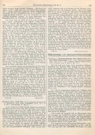 794-796 [Rezension] Luojola, Yrjö, Die Religionsauffassung Willy Hellpachs und die Theologie Friedrich Schleiermachers