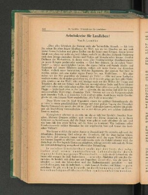 Arbeitskreise für Landleben!
