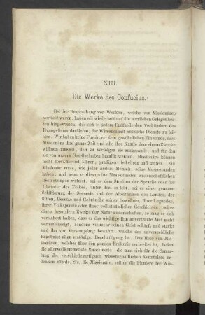 XIII Die Werke des Confucius