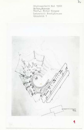 Botanisches Museum (Diplomarbeit bei Willy Kreuer): Grundriss + 3.10 und + 6.75, 1:200
