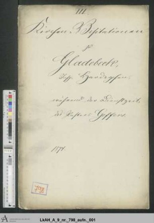 Gladebeck: Visitationsakten