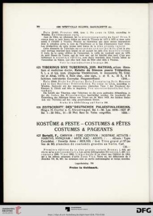 Kostüme und Feste / Costumes & fêtes / Costumes & Pageants (Nr. 627-650)